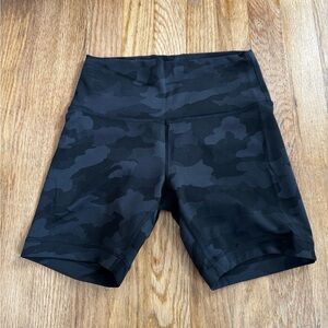 lululemon athletica Black Camo Bike Shorts